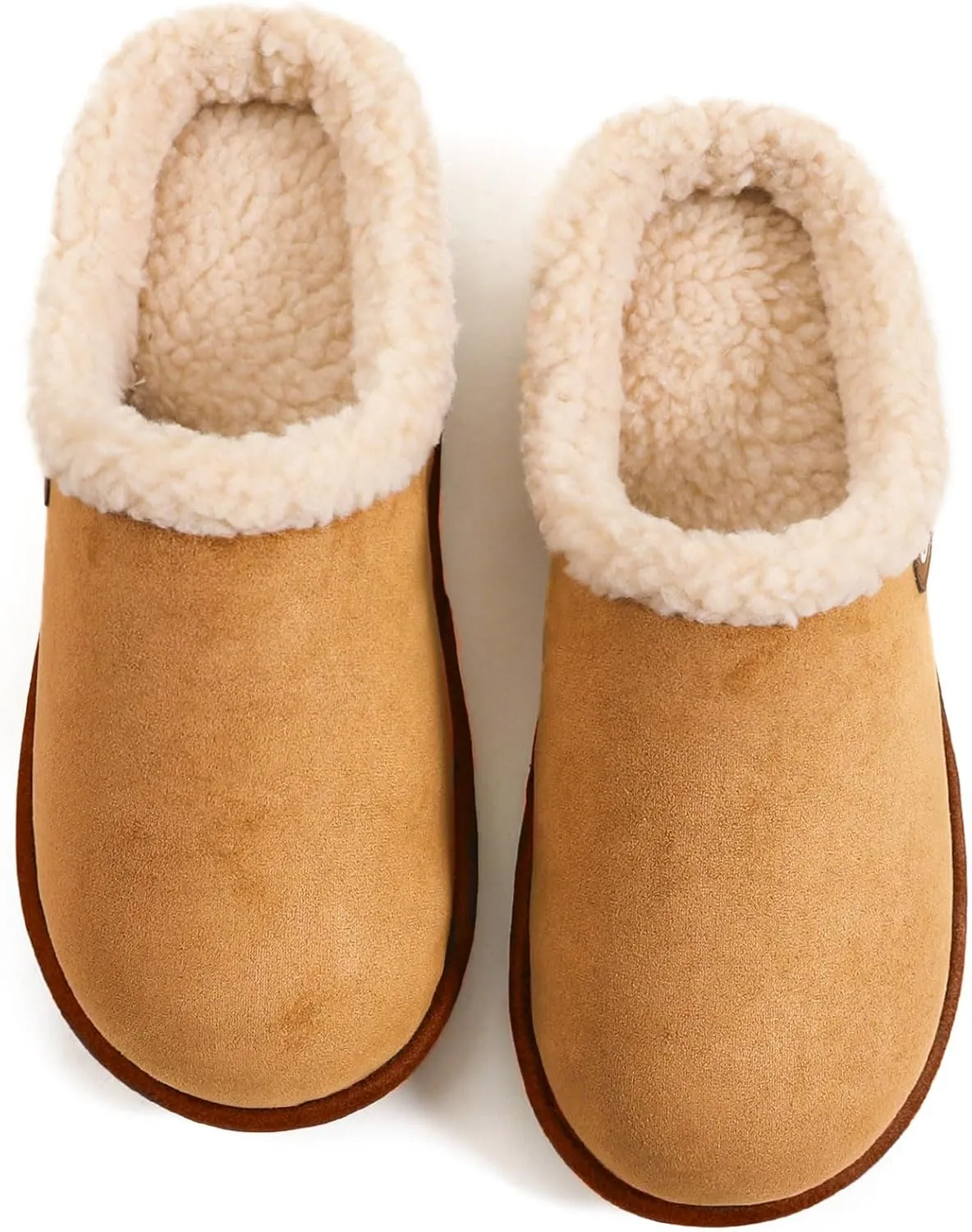ULTRAIDEAS Women's Warm Memory Foam Slippers, Slip-on Ladies Slippers with Non-Slip Rubber Sole,Suede Fleece Lined Indoor House Shoes