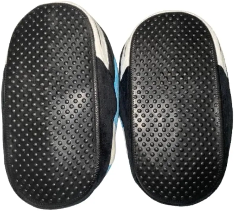 Unisex Sneaker Slippers with Plush Socks – Comfy Leather Non-Slip House Shoes for Women, Men & Kids | Big Jordan Style Tennis Shoe for Indoor & Outdoor Wear, Cozy Sneaker for All Ages