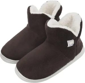 Unisex Winter Plush Slipper Boots Indoor Outdoor Warm Ankle Bootie for Mens Women Thermal Foot Warmer Shoes Cotton Fleece Lining Anti-Slip Sole Booties