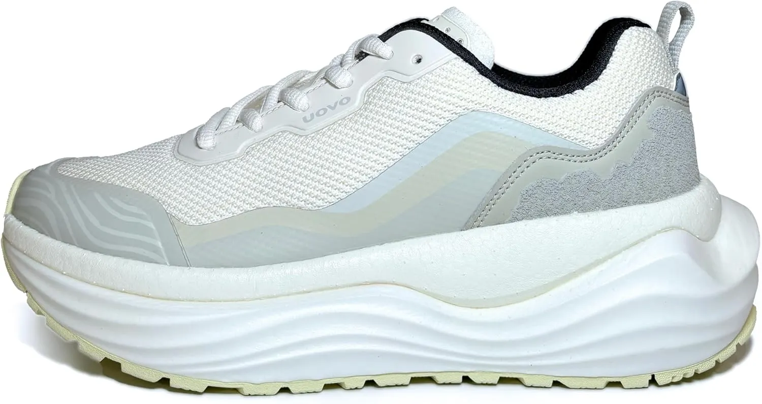 UOVO Flow Women’s Sneaker – Lightweight Athletic Shoe with Breathable Knit, Water Repellent Finish, and Dual-Density Cushioning