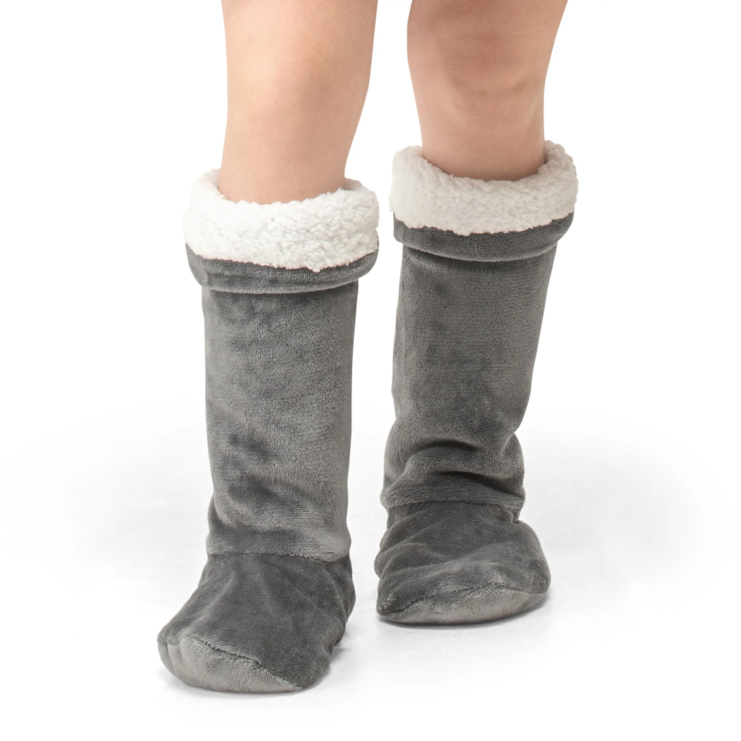 Velosso Grey Oversized Slipper Socks