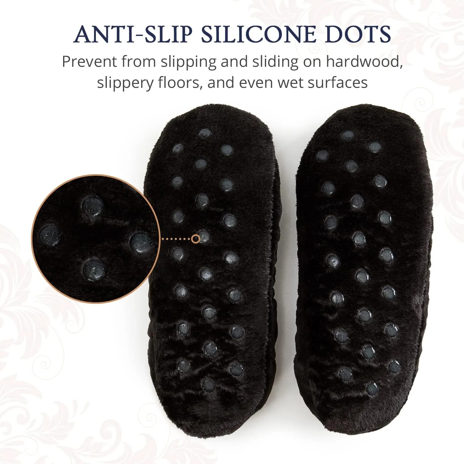Velvet Plush Memory Foam Warm Slipper Socks For Women | Non-Slip One Size Fuzzy Socks For Women | Ultra Plush and Cozy Warmth Collection