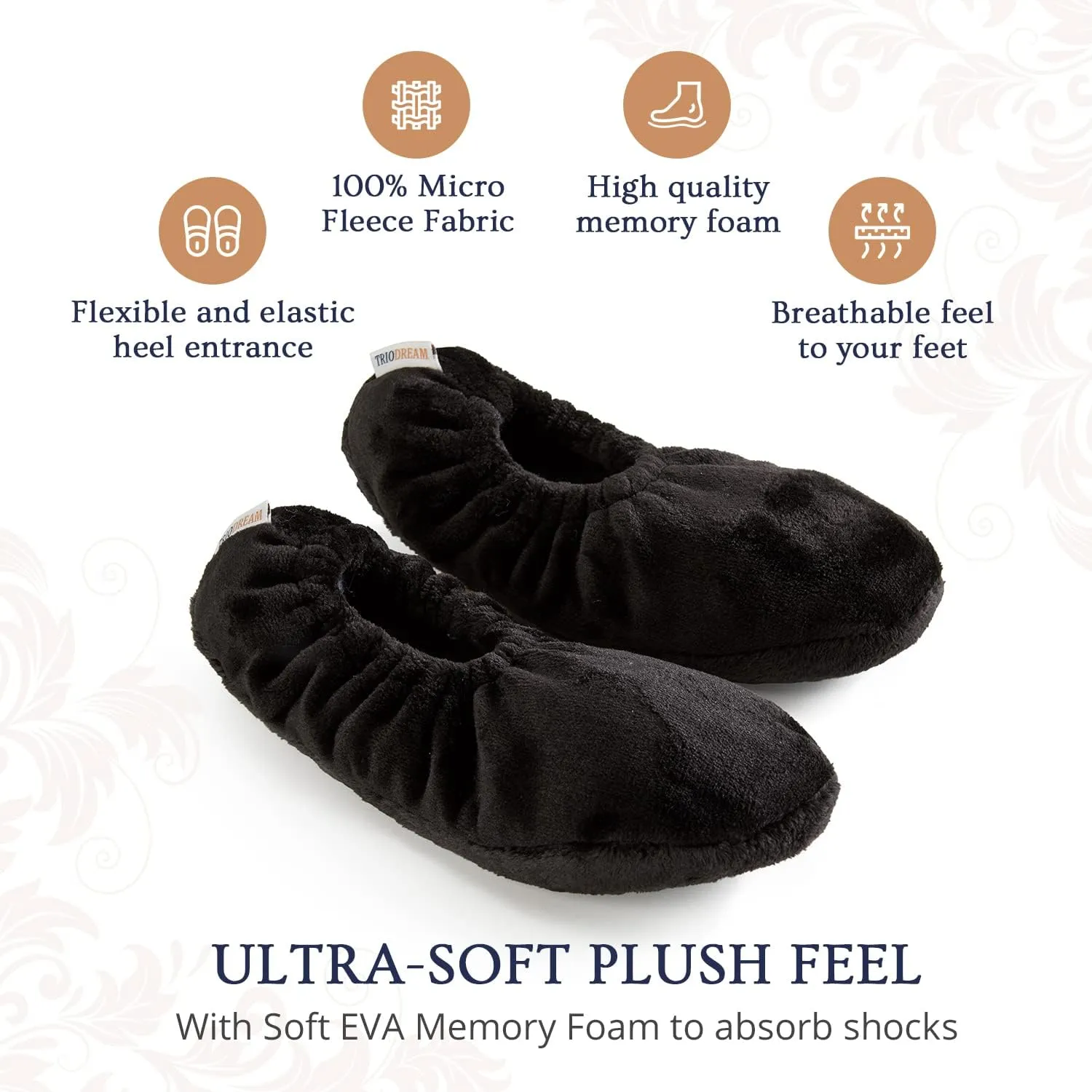 Velvet Plush Memory Foam Warm Slipper Socks For Women | Non-Slip One Size Fuzzy Socks For Women | Ultra Plush and Cozy Warmth Collection