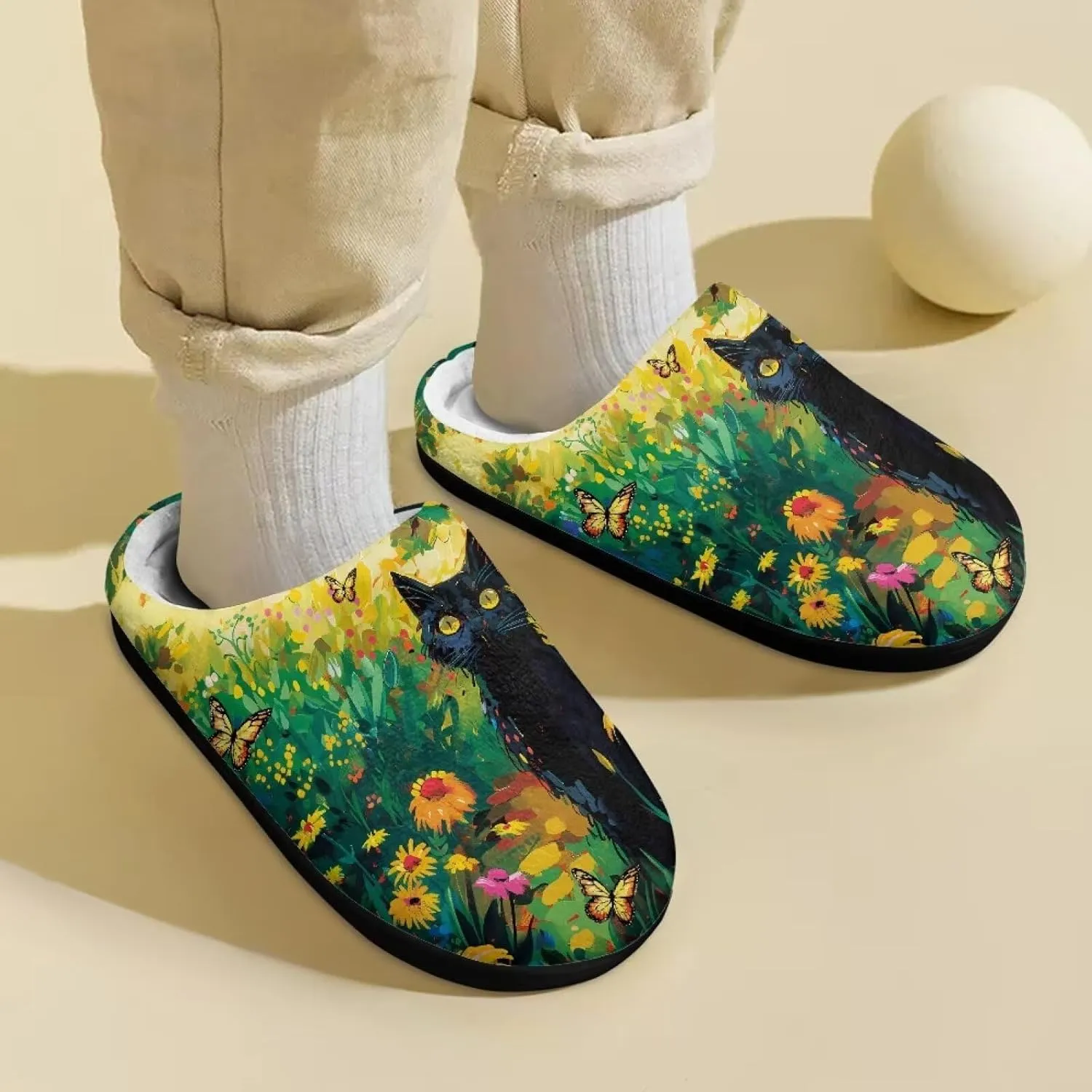 Veniyate Plush Warm Slippers for Girls Boys Kids Toddlers Winter Indoor House Home Shoes
