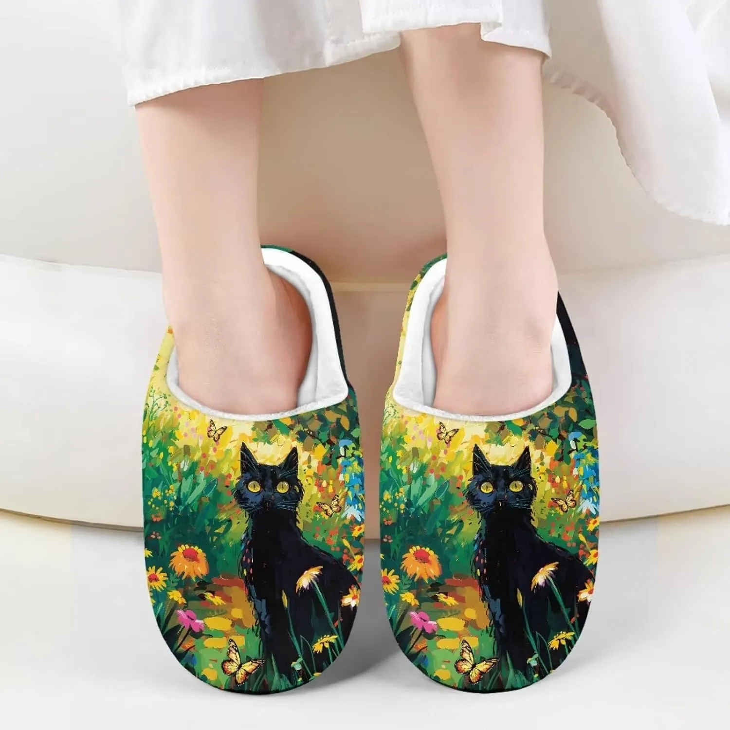 Veniyate Plush Warm Slippers for Girls Boys Kids Toddlers Winter Indoor House Home Shoes