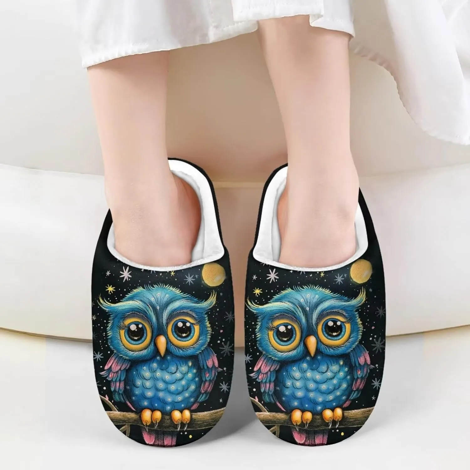 Veniyate Plush Warm Slippers for Girls Boys Kids Toddlers Winter Indoor House Home Shoes