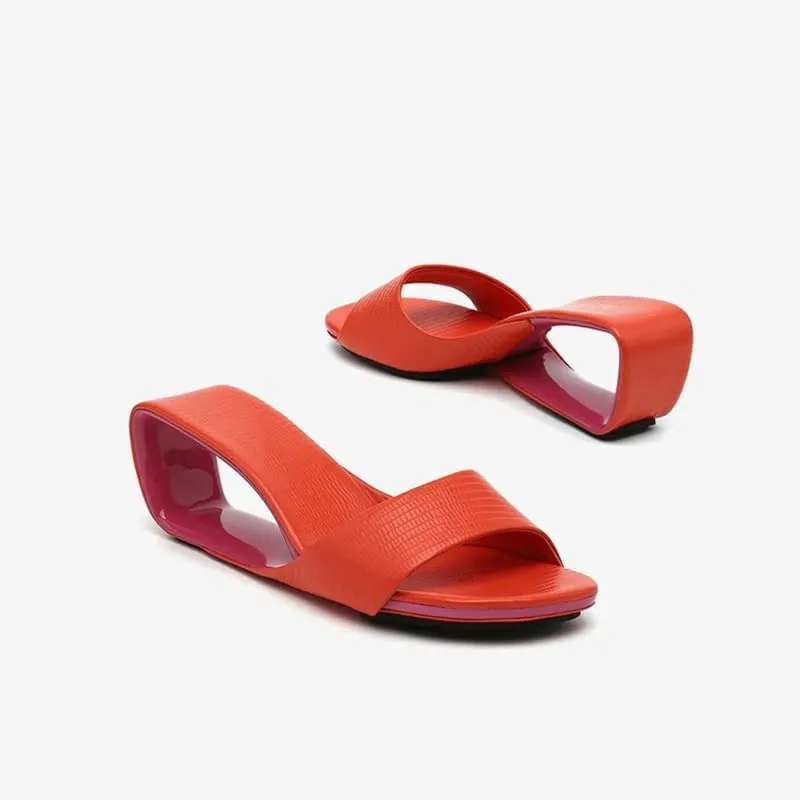 Vertundy Womens Slip On Wedge Heels Round Toe Backless Low Heel Mule Sandals