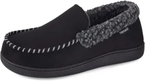 VONMAY Men's Moccasin Slippers Fuzzy Warm House Shoes Fleece Memory Foam Indoor Outdoor