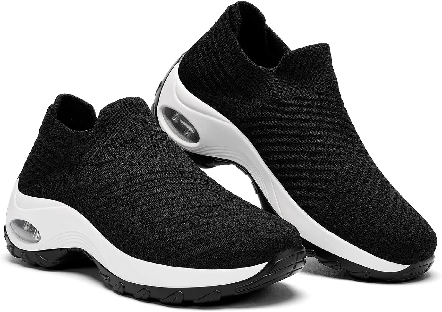 Walking Shoes Women Slip On Sock Sneakers Mesh Non Slip Shoes Air Cushion Platform Loafers