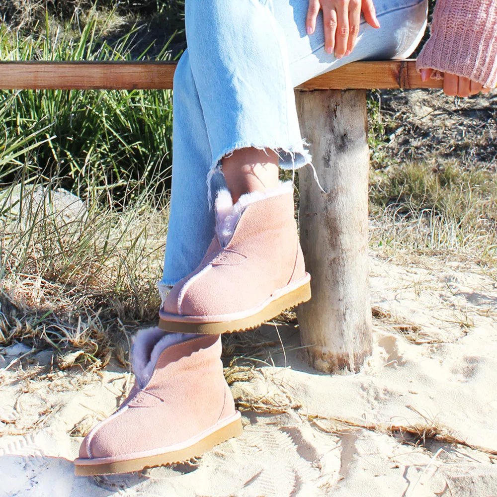 WARATAH UGG® Wool Collar Slipper - Pink