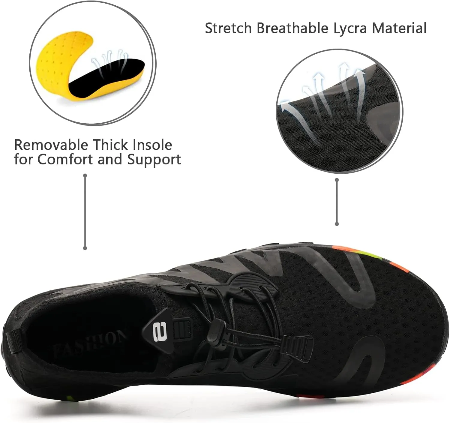 WateLves Water Shoes Mens Womens Barefoot Beach Swim Shoes Quick-Dry Aqua Socks for Surf Pool Yoga Water Aerobics
