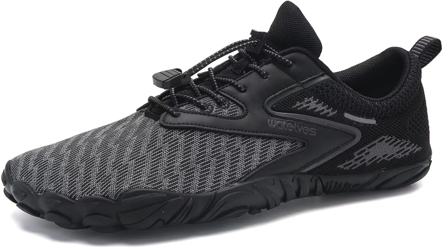 WateLves Water Shoes Mens Womens Beach Swim Shoes Quick-Dry Aqua Socks Pool Shoes for Surf Yoga Water Aerobics (05-Black, 43)