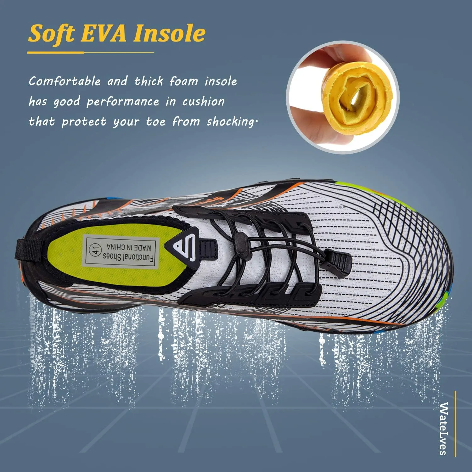 WateLves Water Shoes Mens Womens Beach Swim Shoes Quick-Dry Aqua Socks Pool Shoes for Surf Yoga Water Aerobics