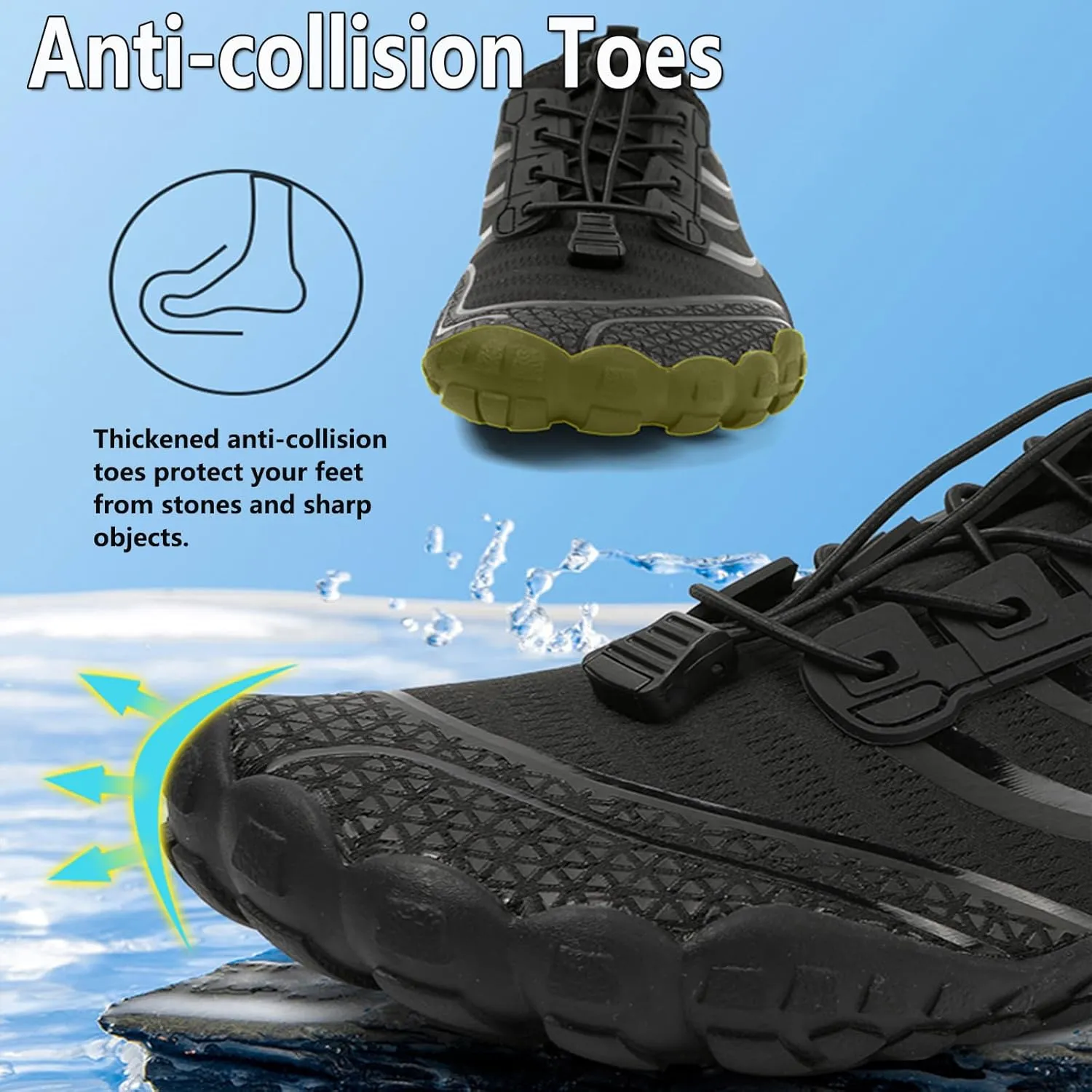 Water Shoes Mens Women Barefoot Shoes Quick Dry Aqua Outdoor Sports for Swim Pool Beach Surf Walk Water Yoga River Lake Hiking Kayaking