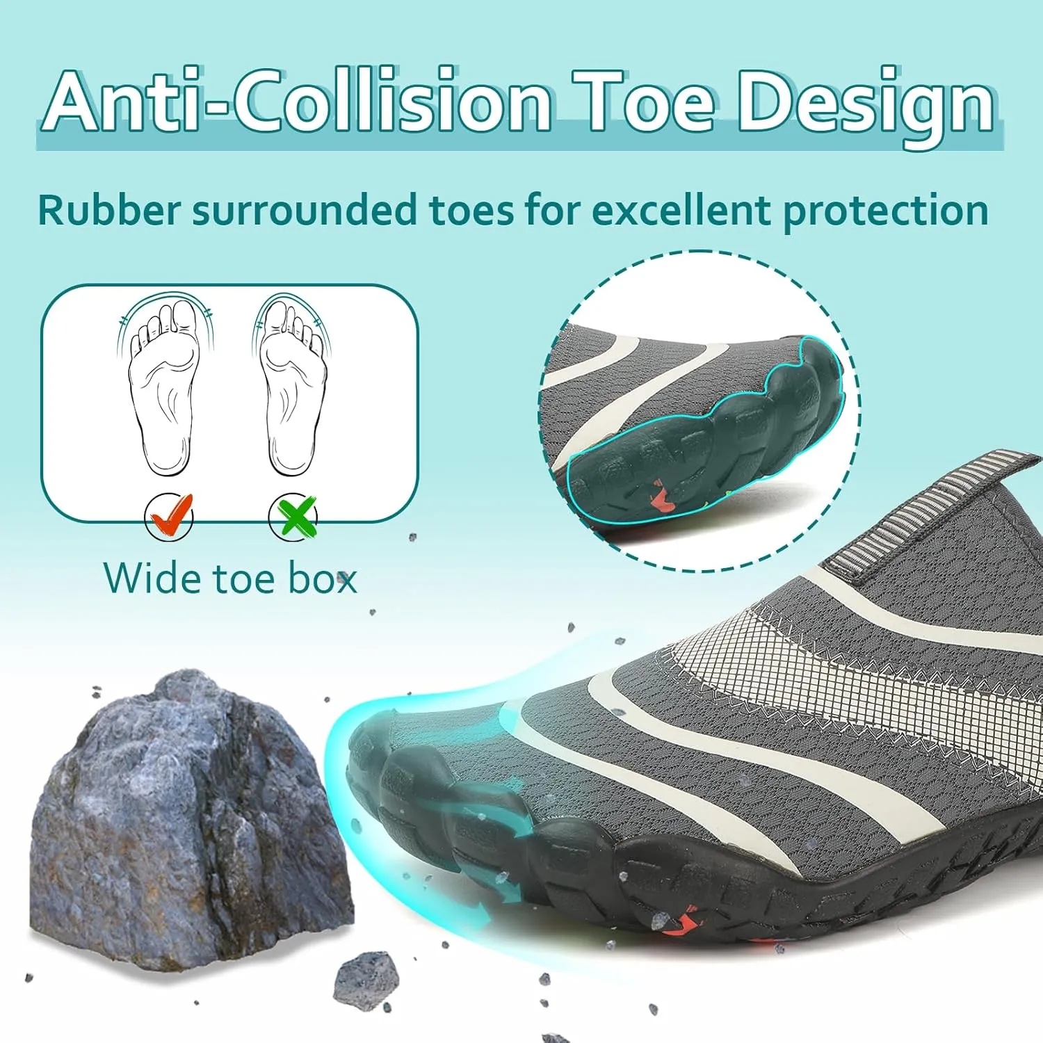 Water Shoes Womens Mens Quick-Dry Aqua Yoga Socks Barefoot Swim Pool Beach Shoes for Walking Hiking Diving Surf Ootdoor Water Sports