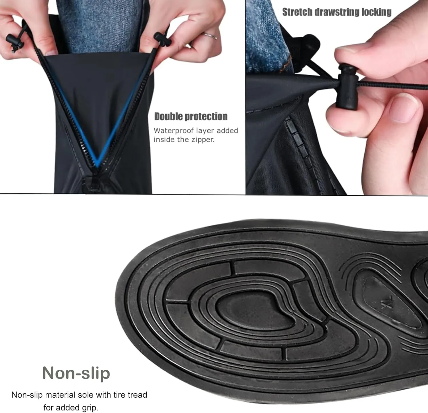 Waterproof Boot Covers, Reusable Rain Shoe Covers Non-Slip Waterproof Shoes Boots for Outdoor Cycling Camping Fishing Travel