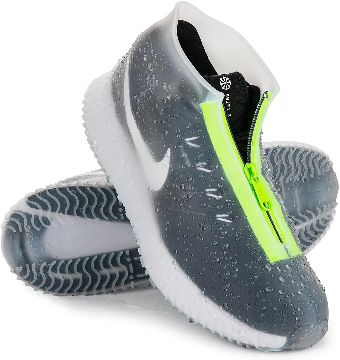 Waterproof Rain Shoe Covers, Silicone Overshoes with Zipper Non-slip Galoshes for Men and Women