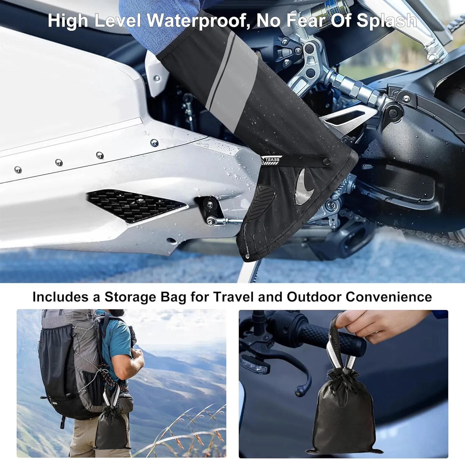 Waterproof Shoe Covers Motorcycle Rain Shoe Cover Reusable Rain Boot Rainproof Shoes Cover for Men and Women
