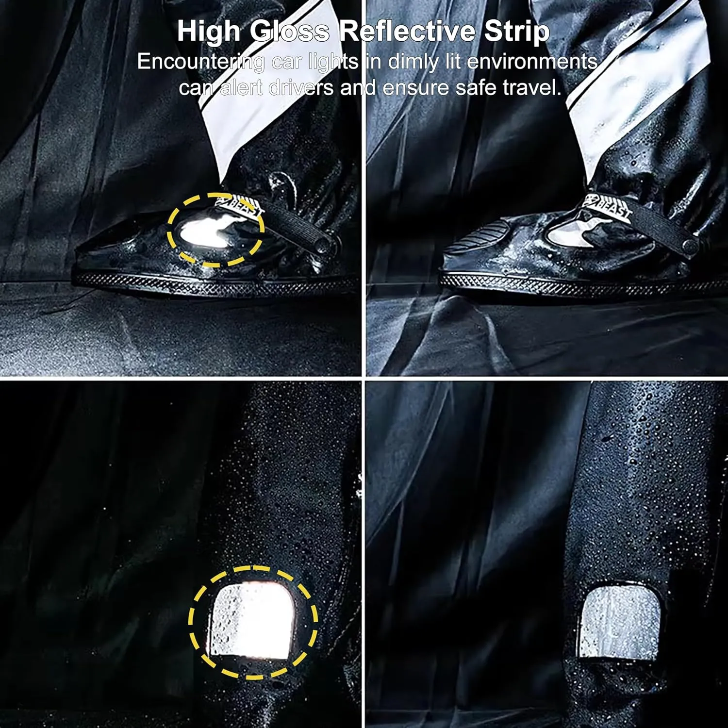 Waterproof Shoe Covers Motorcycle Rain Shoe Cover Reusable Rain Boot Rainproof Shoes Cover for Men and Women