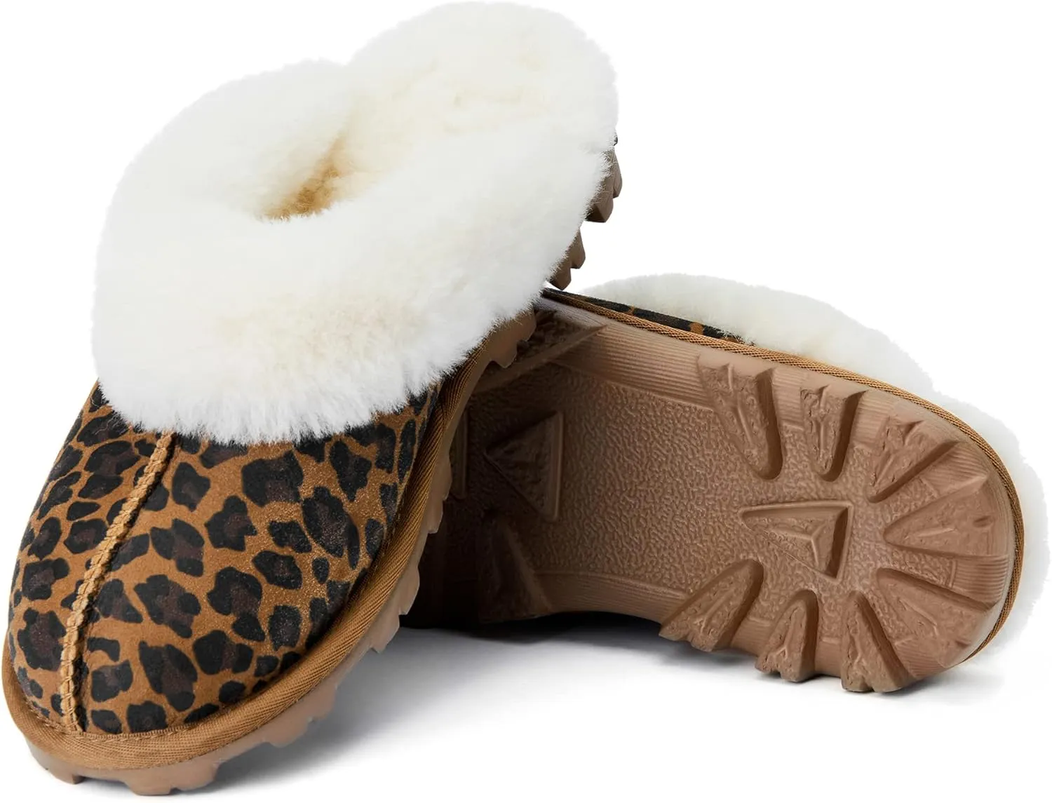 WaySoft Women's Genuine Australian Sheepskin Slippers, 100% Shearling, 8mm Memory-Foam, Hard Bottom Slipper