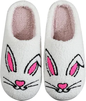 White Ghost Women's Halloween Fuzzy Warm Spooky Cute Fall House Slippers for Men - Outdoor & Indoor