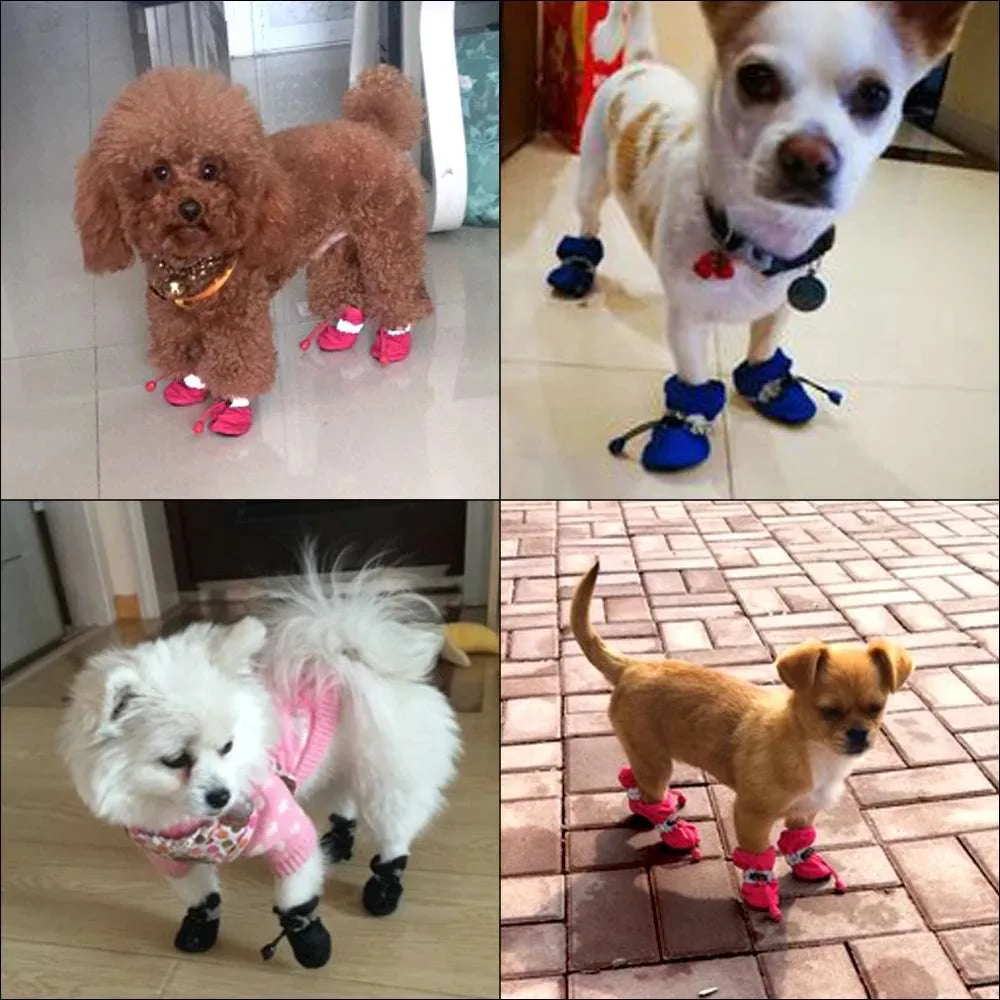 Winter Anti-Slip Boots for Small and Medium Dogs - 4Pcs Set