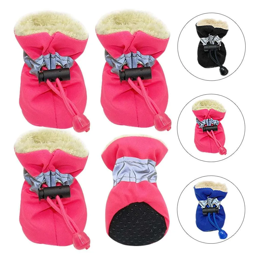 Winter Anti-Slip Boots for Small and Medium Dogs - 4Pcs Set