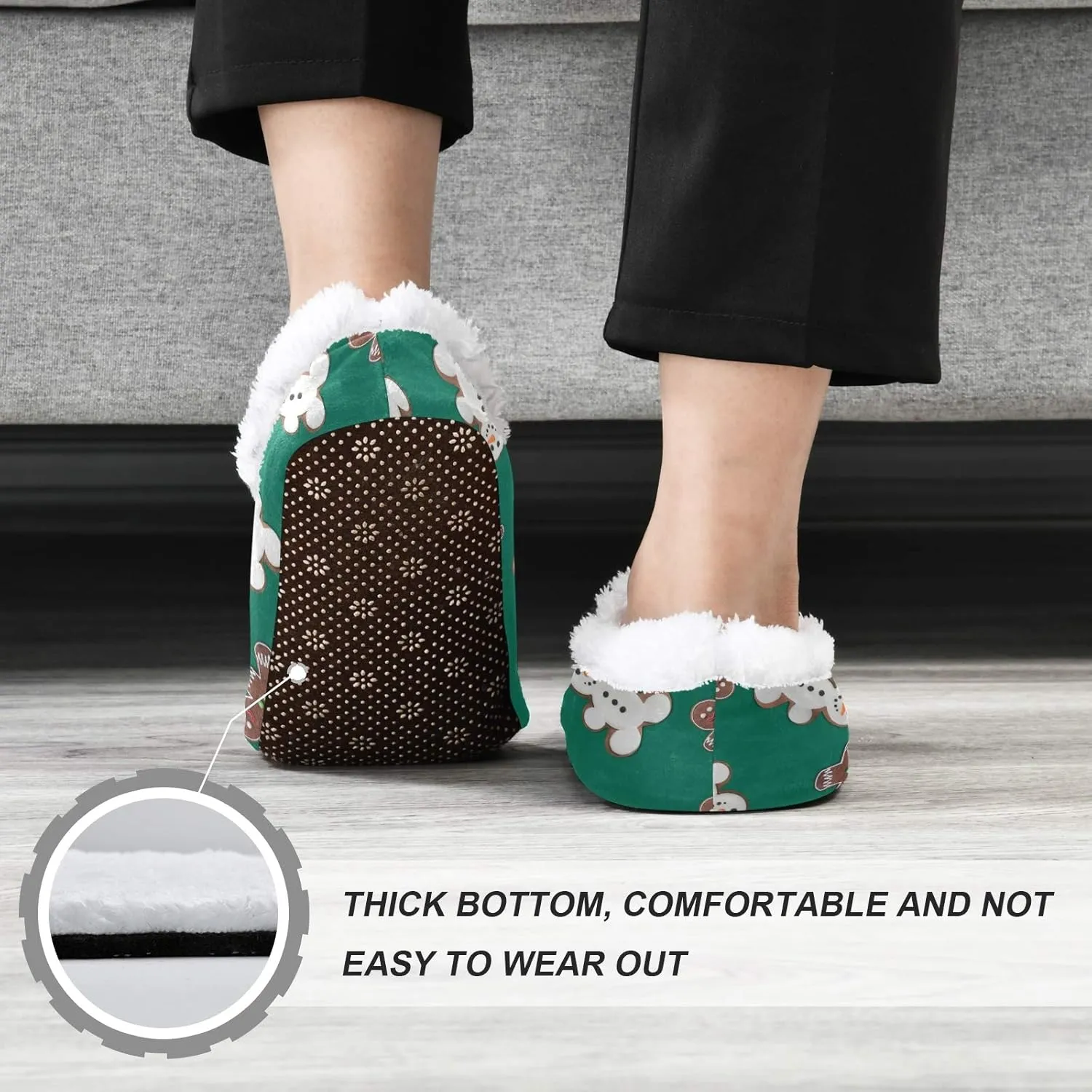 Winter House Slippers for Women/Men with Colorful Blue and Pink Spot Element Cozy Fleece Slippers