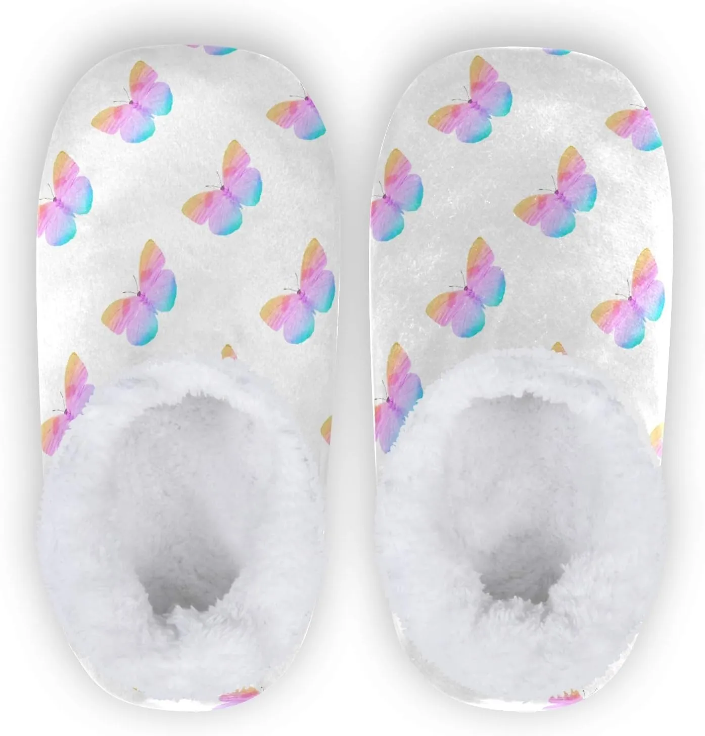Winter House Slippers for Women/Men with Colorful Blue and Pink Spot Element Cozy Fleece Slippers