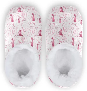 Winter House Slippers for Women/Men with Happy Winter Pug Dog Element Cozy Fleece Slippers