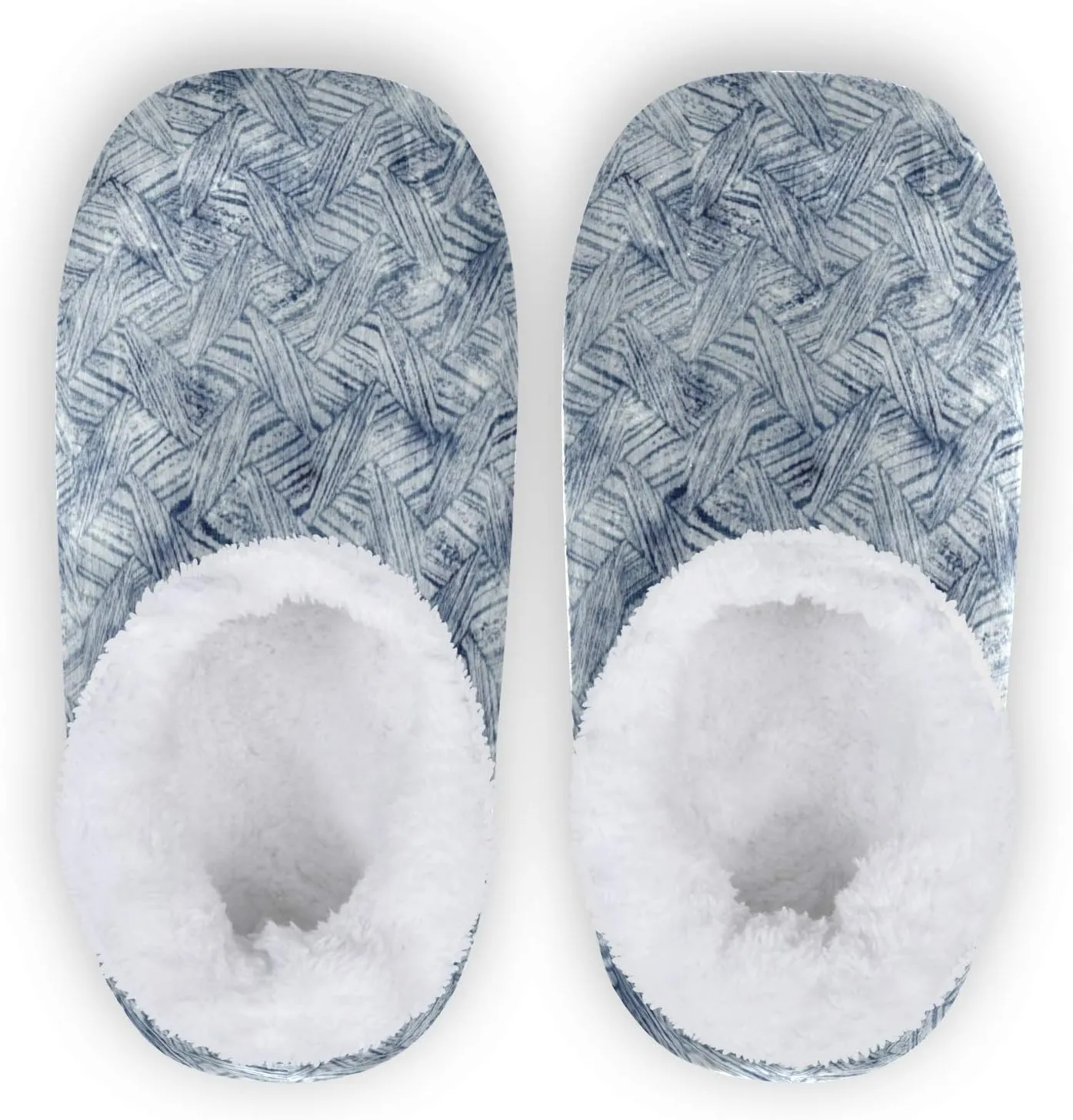 Winter House Slippers for Women/Men with Merry Christmas Element Cozy Fleece Slippers