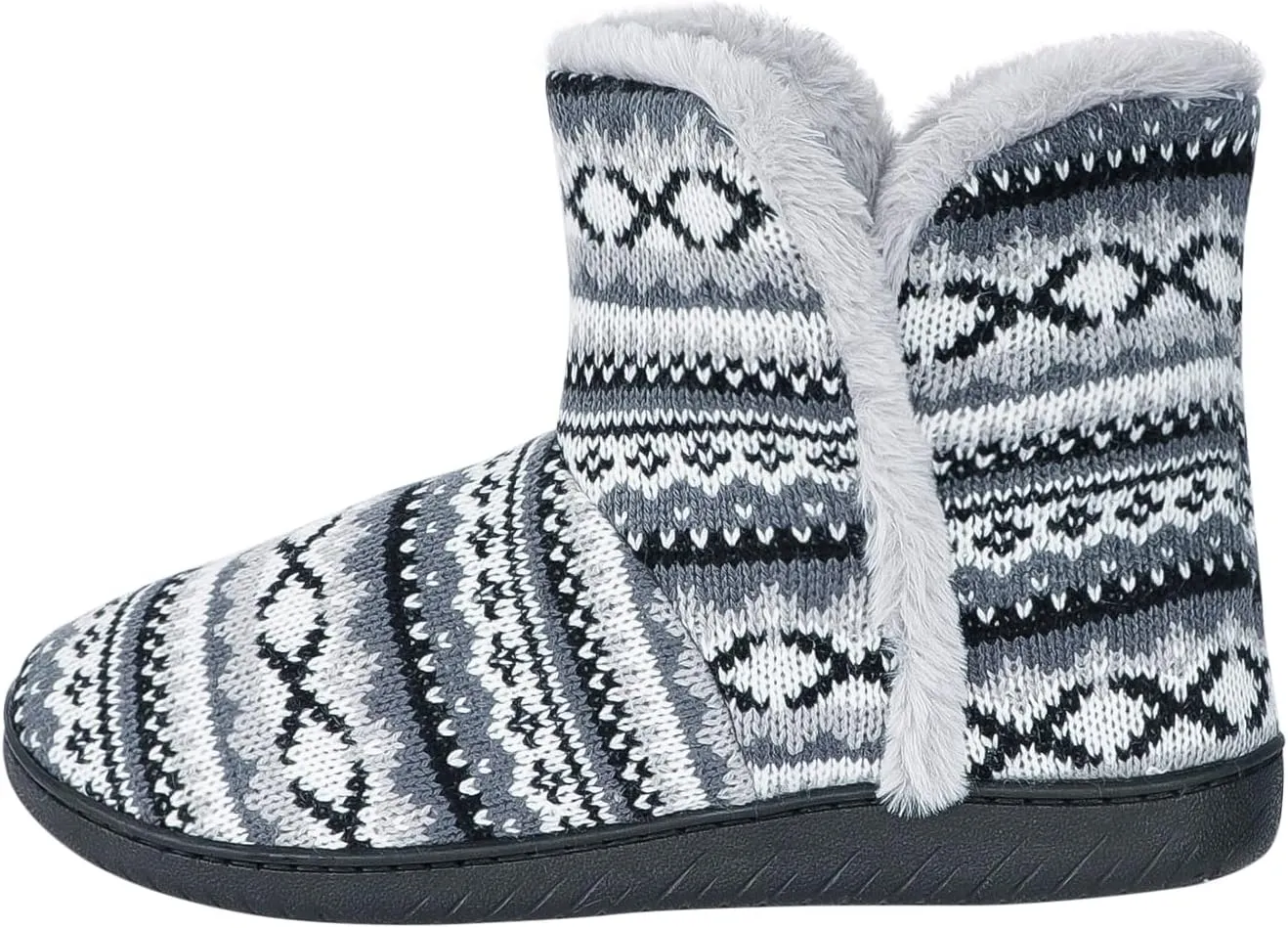 Winter Warm Ankle Slippers for Men Women, Indoor Outdoor Plush High Top Boots Knitted Anti-Slip Ankle Slippers