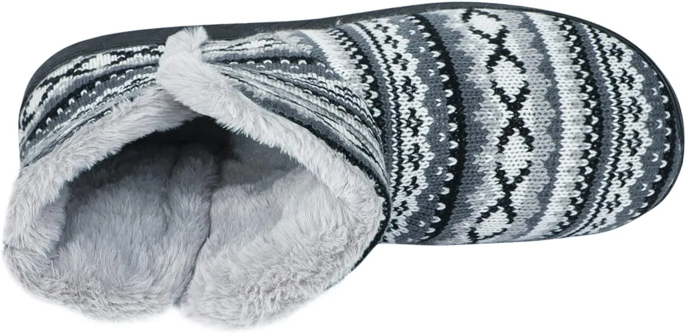 Winter Warm Ankle Slippers for Men Women, Indoor Outdoor Plush High Top Boots Knitted Anti-Slip Ankle Slippers