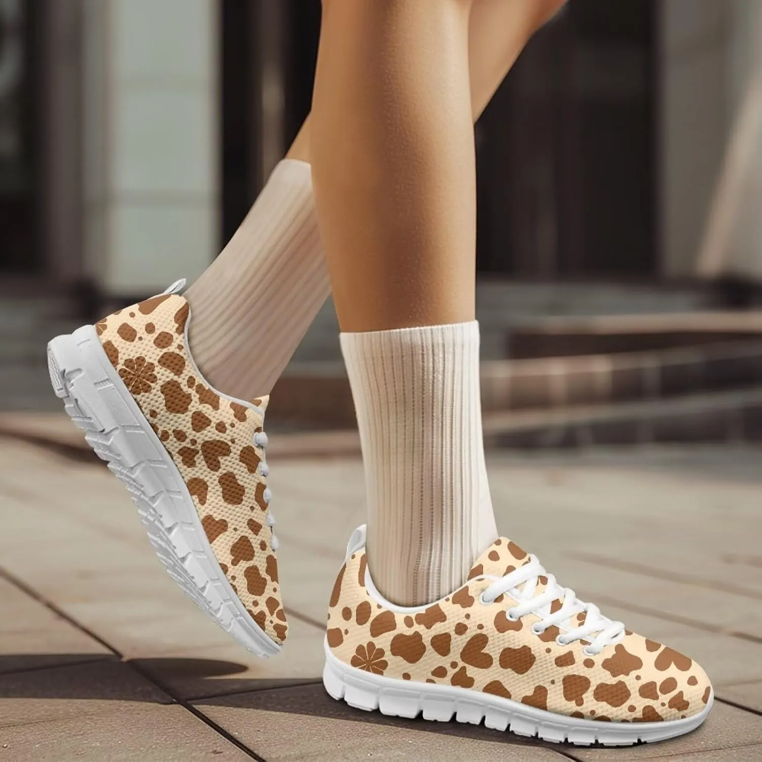 Women Athletic Walking Shoes Lace Up Lightweight Casual Running Shoes Sneaker Gym Travel
