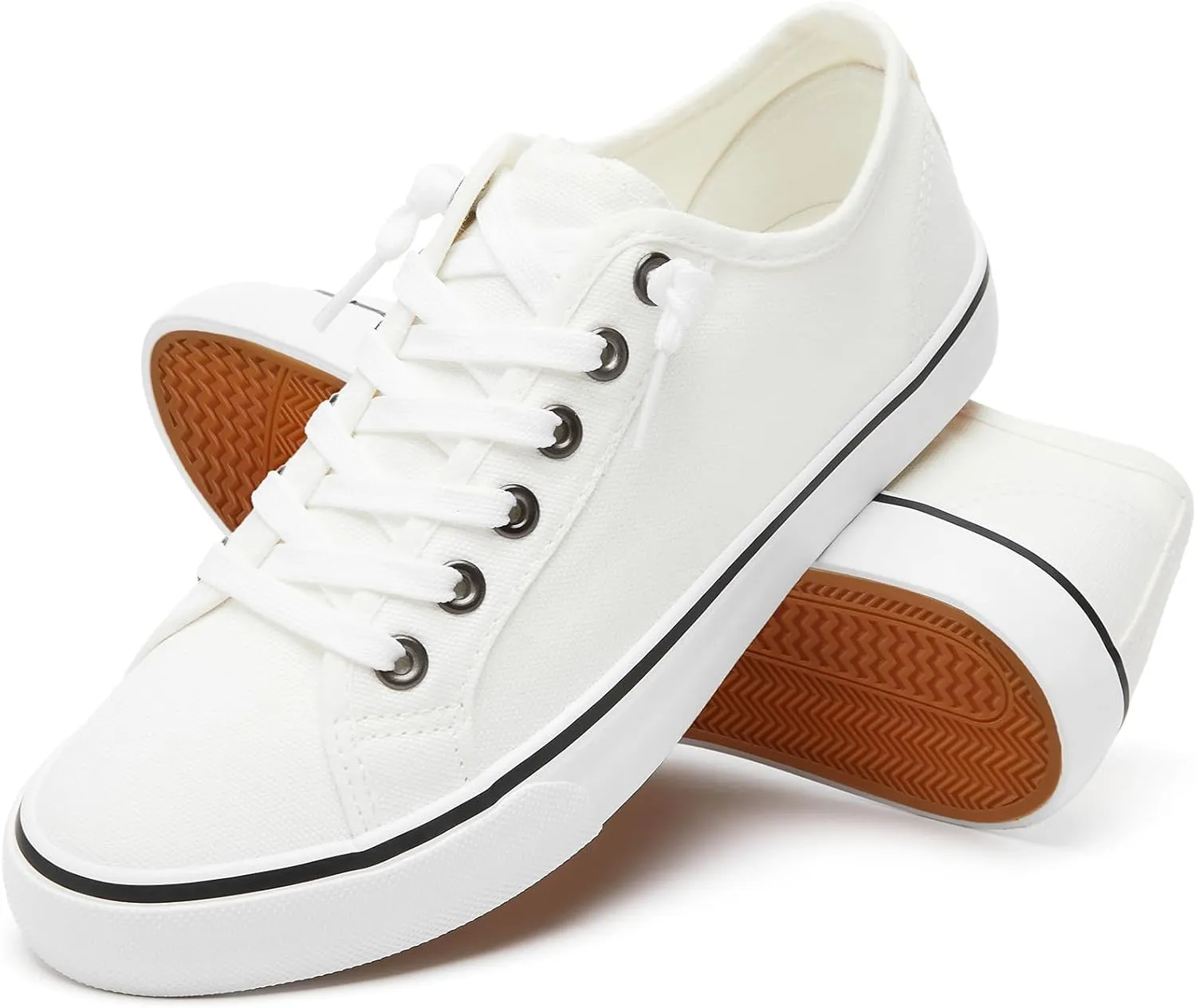 Women Canvas Sneaker Slip On Non Slip Casual Shoes Lace Up Canvas Low Top White Shoes Loafers for Women Fashion Black Sneaker