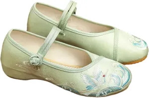 Women Chinese Embroidered Flower Shoes Casual Embroideried Loafer Mary Janes