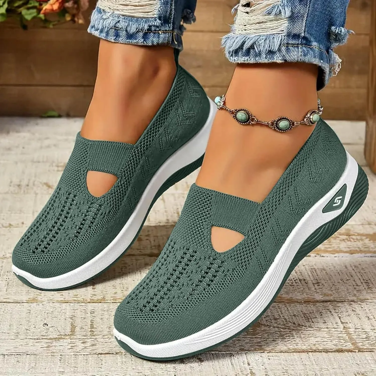Women Comfy Orthopedic Walking Shoes, 2024 New Orthopedic Women's Breathable Slip On Arch Support Non-Slip Sneakers
