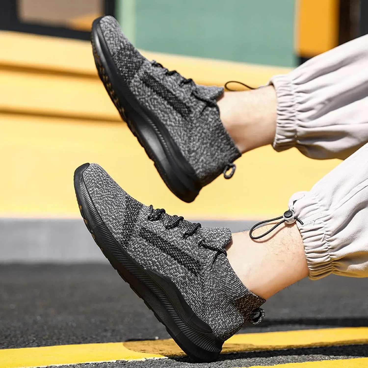 Women Elastic Slip On Sneakers Casual Walking Shoes Lightweight Canvas Comfortable Flats Non Slip Breathable Loafers