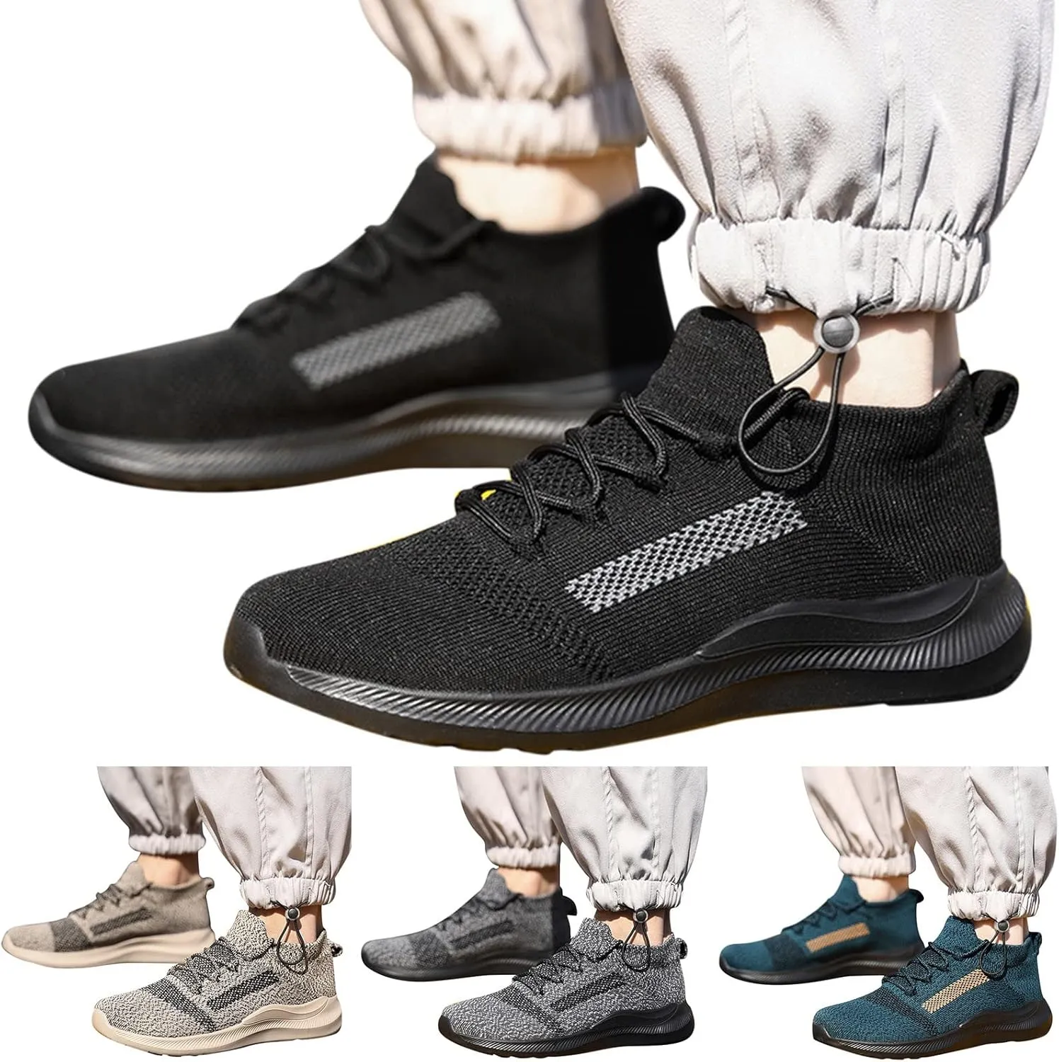 Women Elastic Slip On Sneakers Casual Walking Shoes Lightweight Canvas Comfortable Flats Non Slip Breathable Loafers