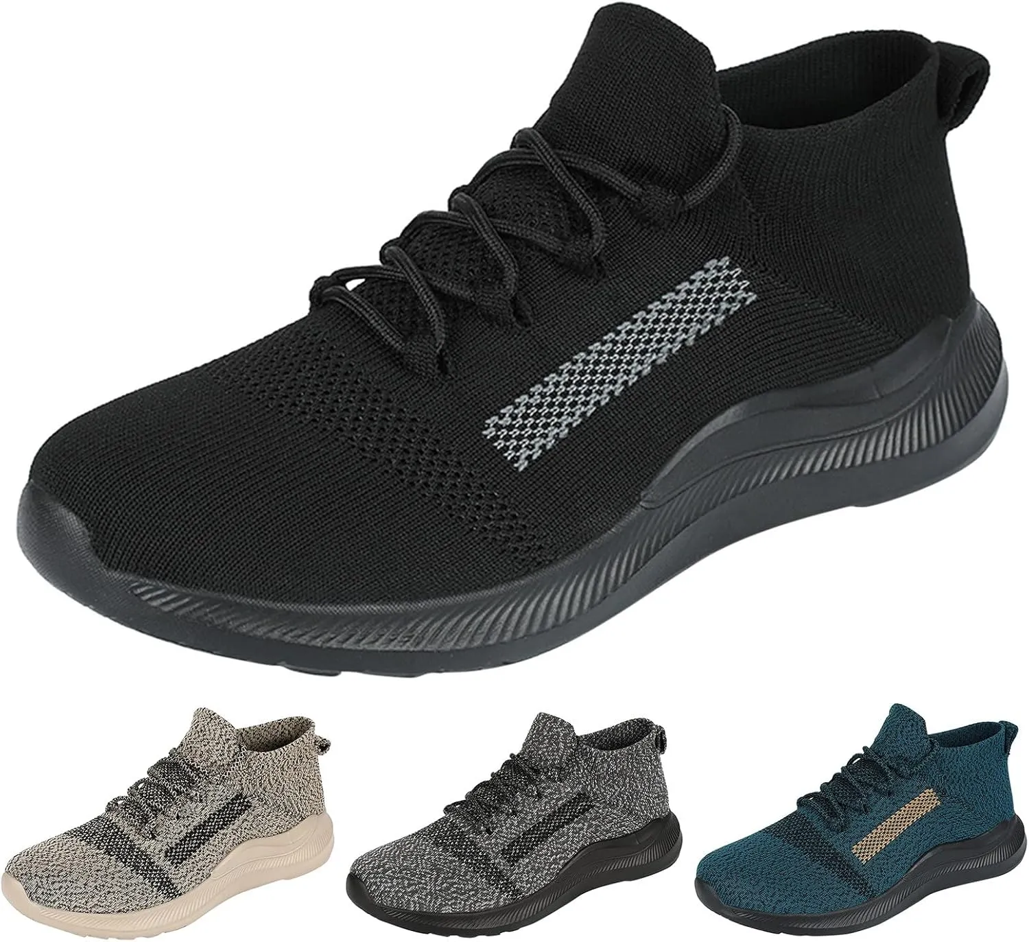 Women Elastic Slip On Sneakers Casual Walking Shoes Lightweight Canvas Comfortable Flats Non Slip Breathable Loafers