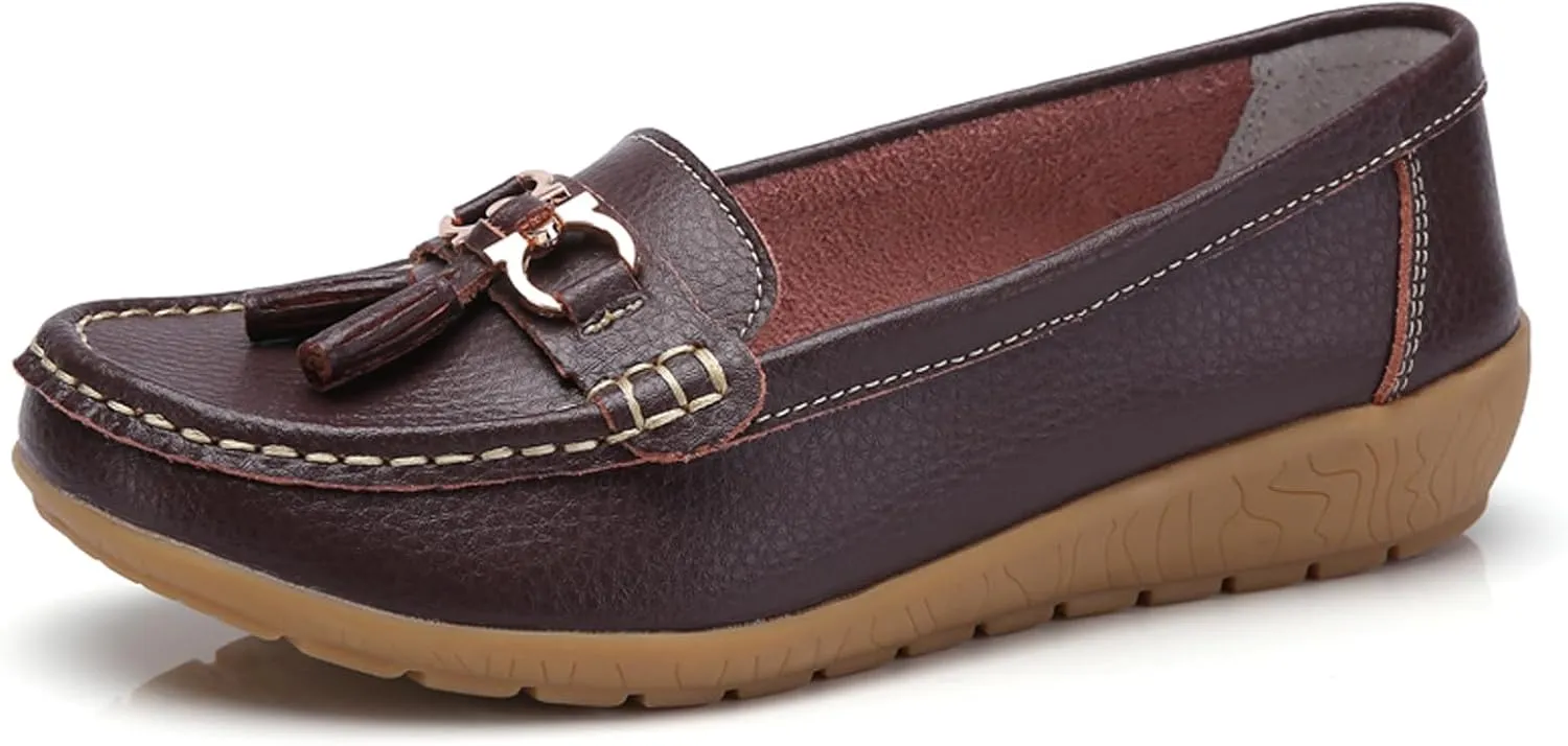 Women Penny Loafer Casual Comfort Slip on Shoes Walking Flat Driving Moccasins Wide Width Shoes Ladies