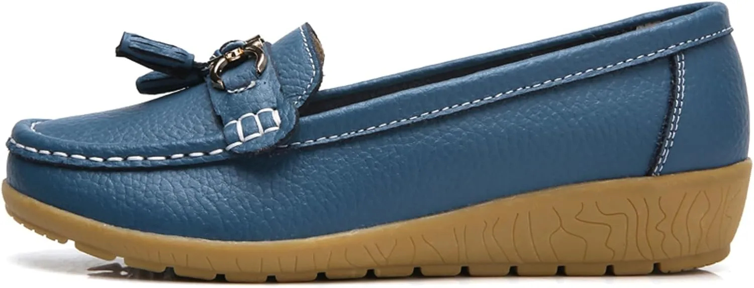 Women Penny Loafer Casual Comfort Slip on Shoes Walking Flat Driving Moccasins Wide Width Shoes Ladies