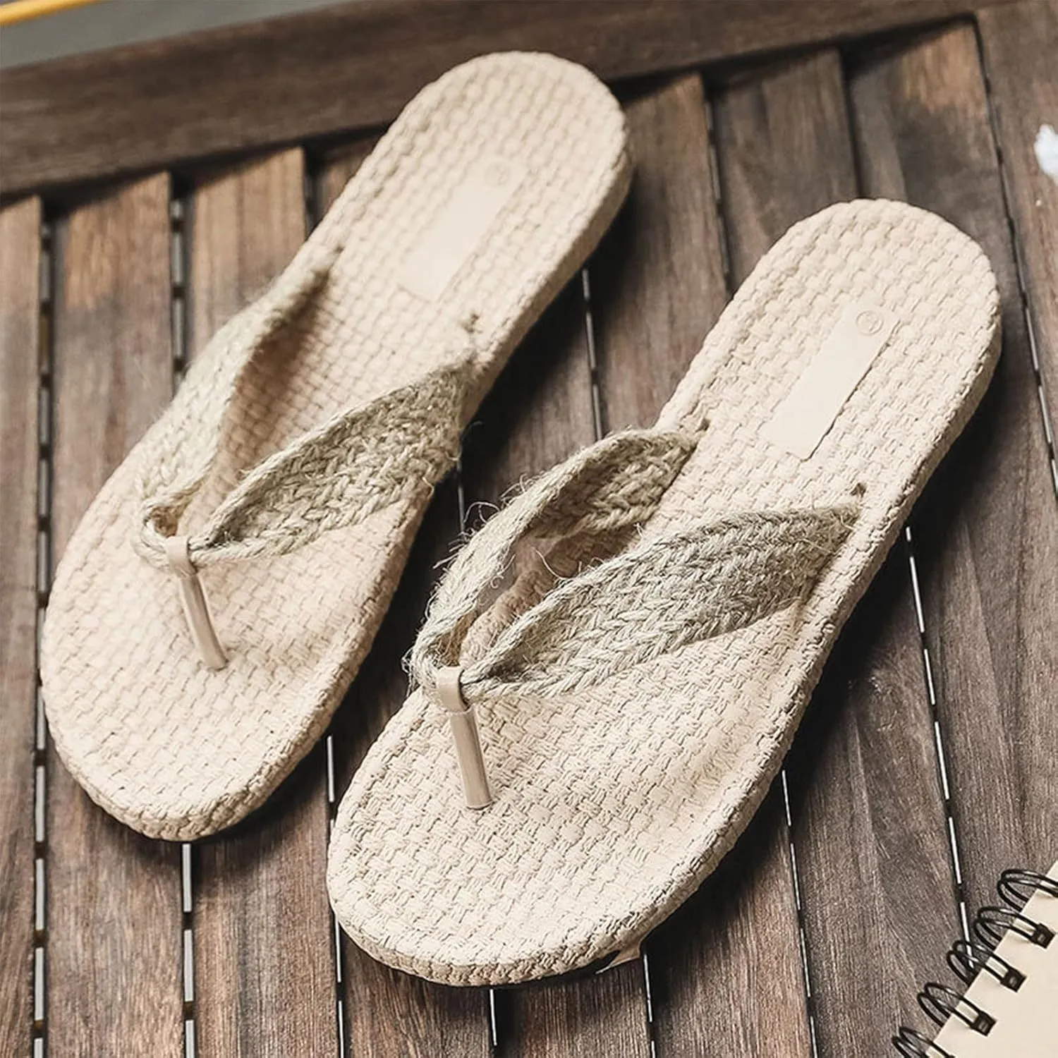 Women Sandal Fashion Spring and Summer Women Slippers Flip Flops Solid Color Simple Beach Flat Bottom Leather Flip Flops for with Arch Support