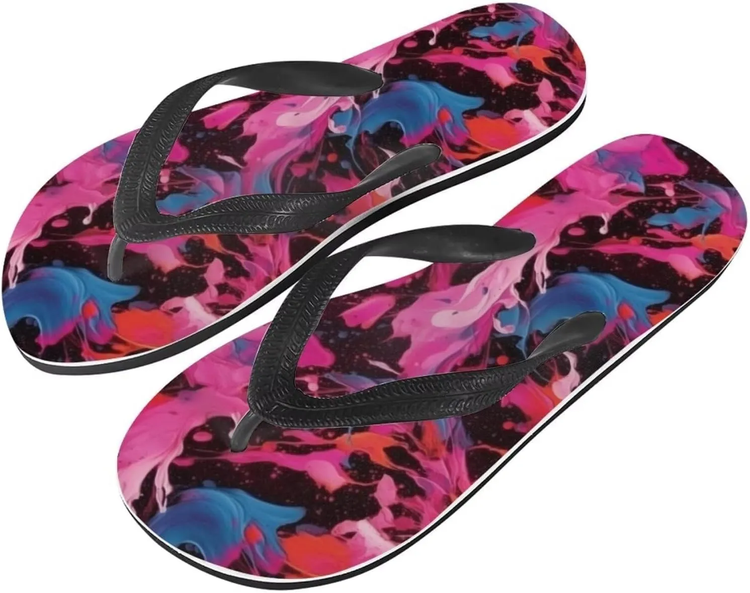 Women Skull Flip Flop Sandal, Animal Floral Classic Men's Thong Sandals Bathroom Soft Comfort Fit Unisex