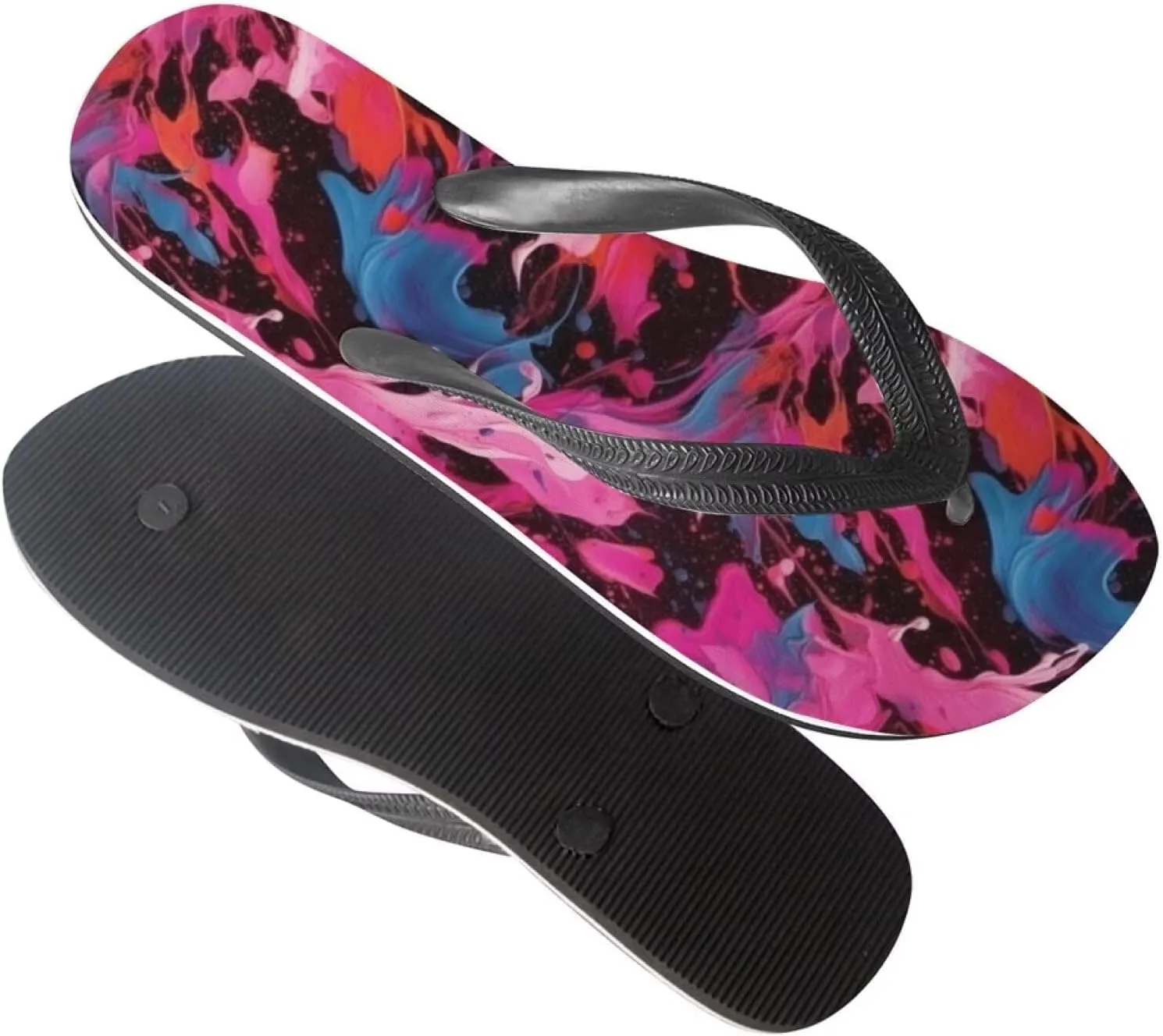 Women Skull Flip Flop Sandal, Animal Floral Classic Men's Thong Sandals Bathroom Soft Comfort Fit Unisex