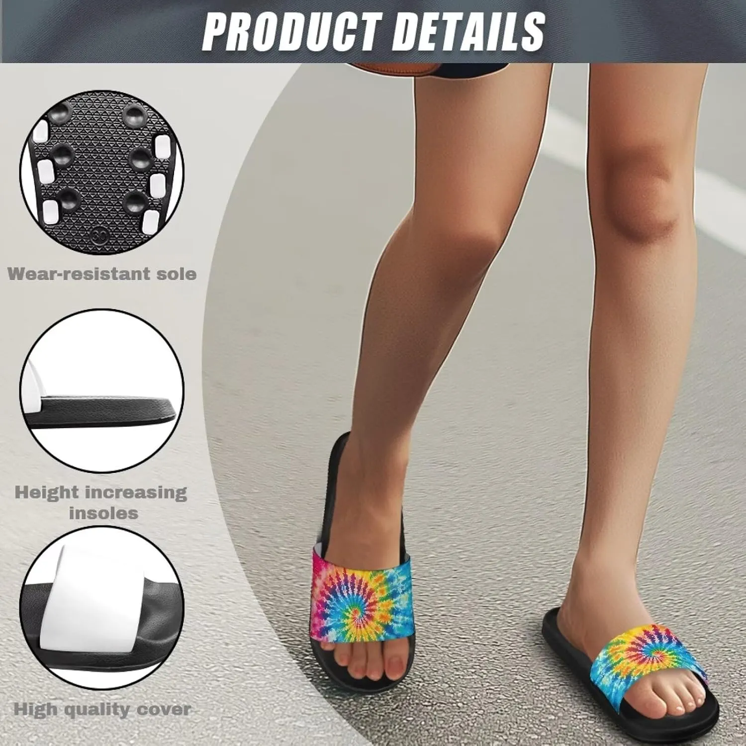 Women Slide Sandals Summer Beach Sandals Soft Lightweight Shower Shoes Casual Non Slip Slide Sandal Shower Shoes