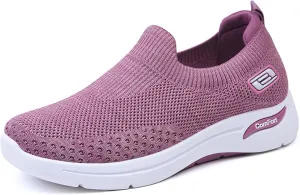 Women Slip On Walking Shoes Orthopedic Sneakers Mesh Casual Non Slip Low Top Tennis Shoes Arch Support Memory Foam Shoe Lightweight Comfort Workout Casual Non Slip Sneakers