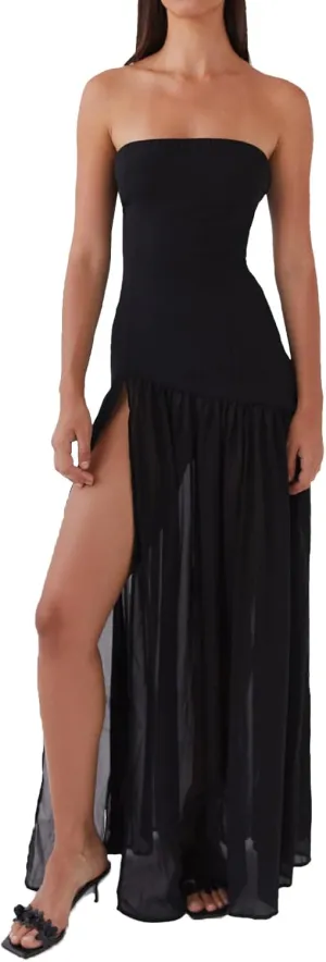Women Tube Top Dress Tiger Stripe Mesh Patchwork Maxi Dress Strapless Sexy High Slit Long Dresses Party Clubwear