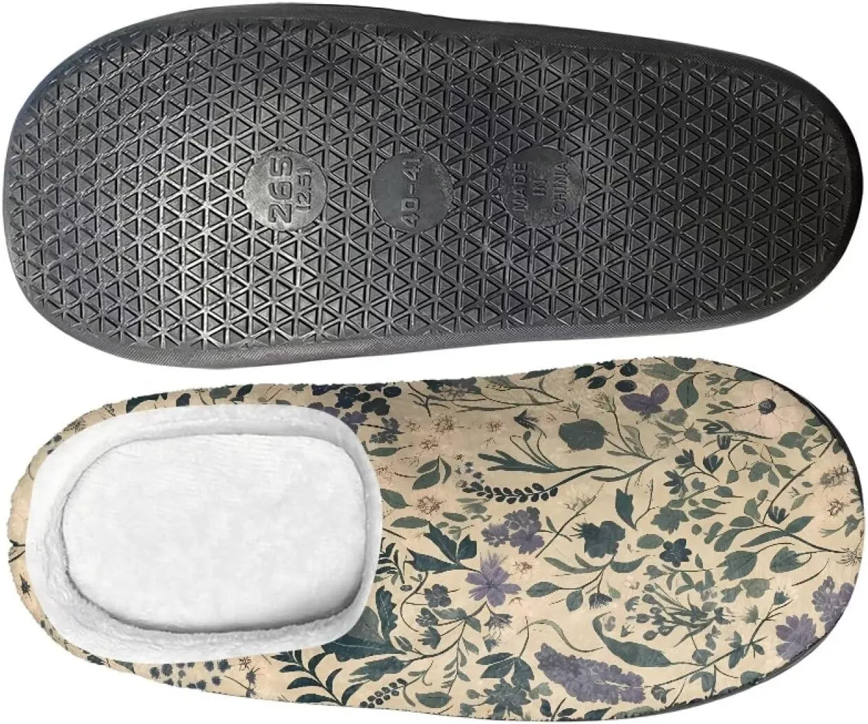Womens Autumn Cozy&Warm Printed Slipper with Dog Grippers Cozy and Fun House Slippers for Women