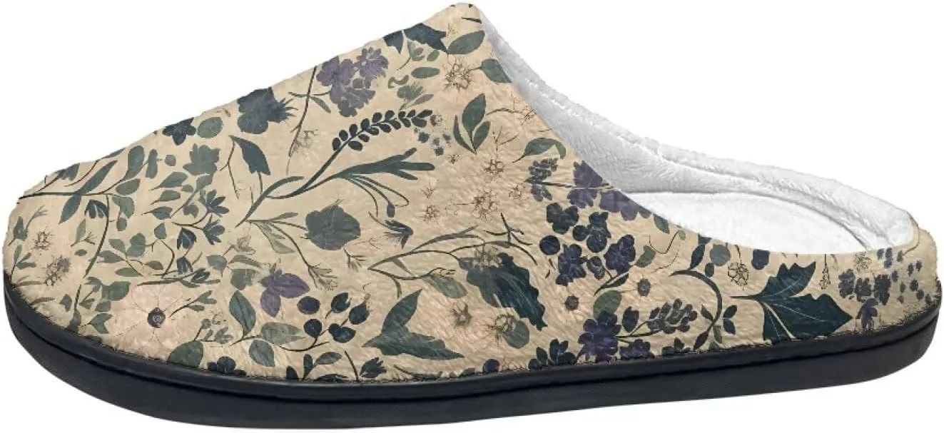 Womens Autumn Cozy&Warm Printed Slipper with Dog Grippers Cozy and Fun House Slippers for Women
